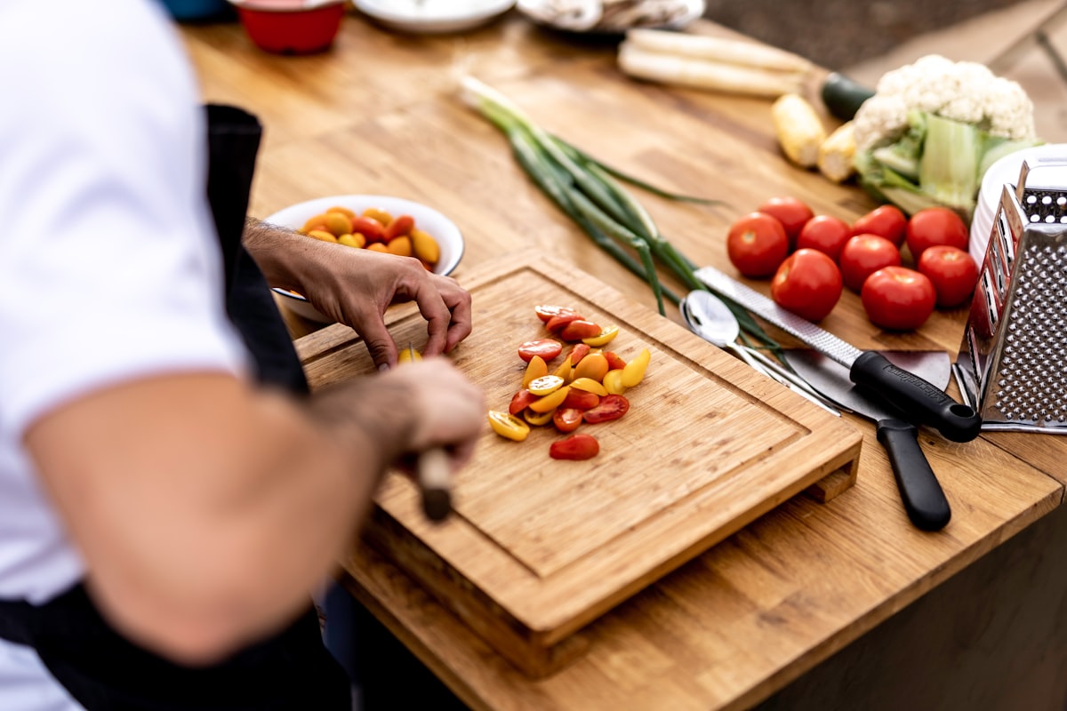 Fresh ingredients in a modern kitchen setup